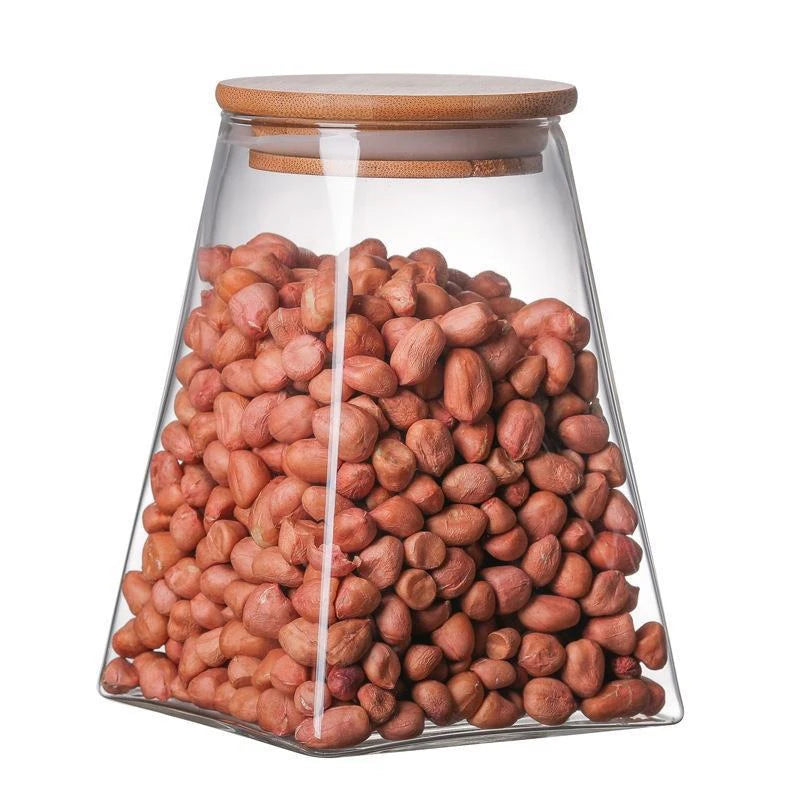 Coffee Beans Vacuum Sealed Tank – Transparent Glass Food Storage Jar with Airtight Seal for Moisture-Proof Storage