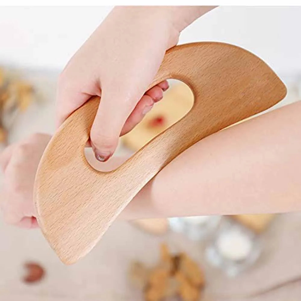 Wood Therapy Massager – Anti-Cellulite Gua Sha Tool, Deep Tissue Relaxation & Body/Face Lifting Roller, Maderoterapia Massage Tool