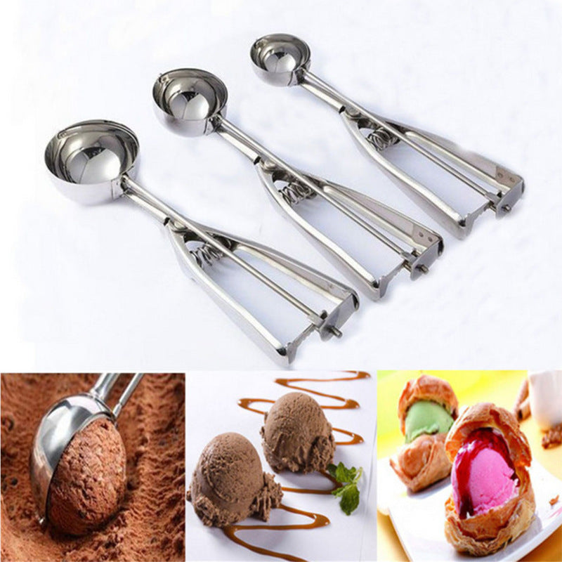 Multi-Style Stainless Steel Ice Cream Scoop Ball Digger – Handmade Ice Cube Mold, Easy Demoulding Kitchen Accessories