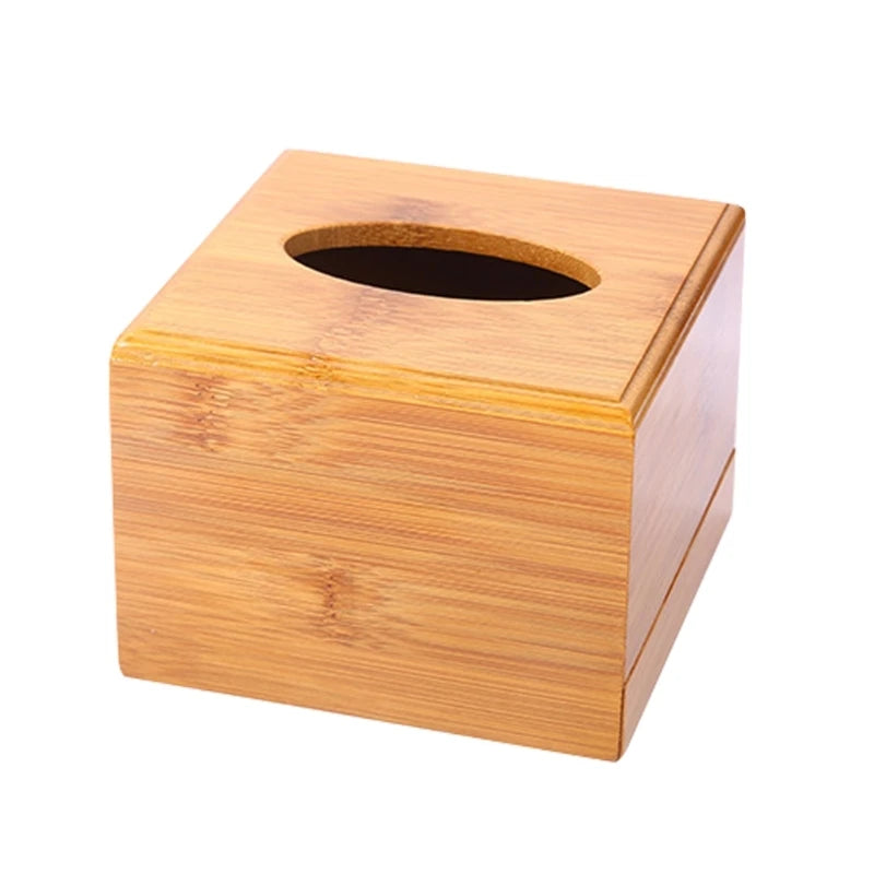 Bamboo Box Tissue Household Hotel Cafe for Creative Napkin Dispenser Box Utility Paper Container Large Capacit