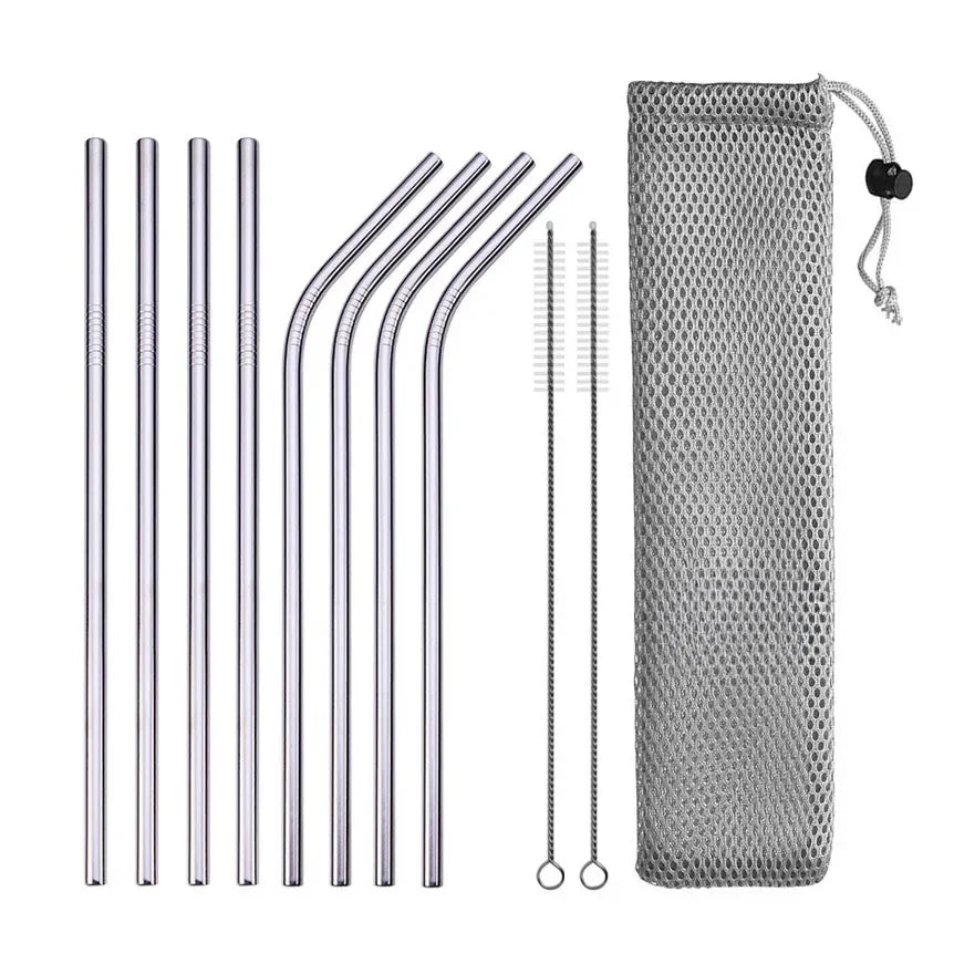 UPORS Reusable 304 Stainless Steel Straw Set