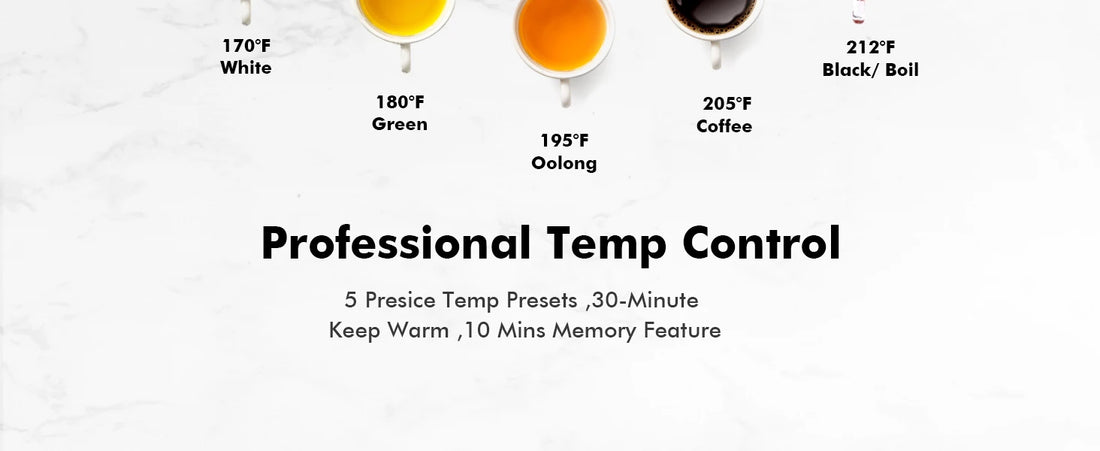 Electric Tea Kettle with Temperature Control – 5 Presets & Keep Warm Function, Red