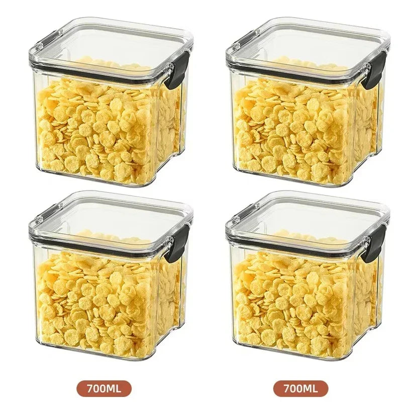 460-1800ML Set Kitchen Stackable Sealed Jars – Plastic Food Storage Box, Multigrain Tank Bottle, Dried Fruit & Tea Storage Containers