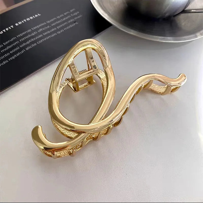 Metal Irregular Hair Claw Clips – Silver/Gold Punk Style Barrettes