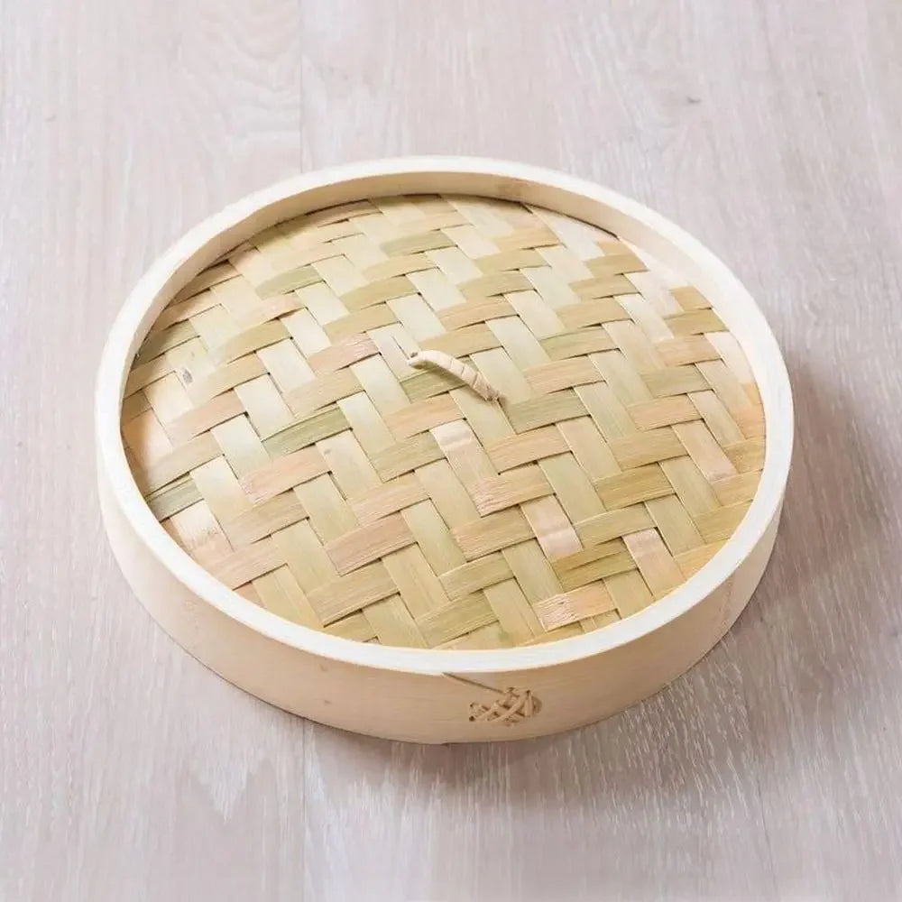 Bamboo Steamer Basket with Lid for Dumplings & Bao Buns