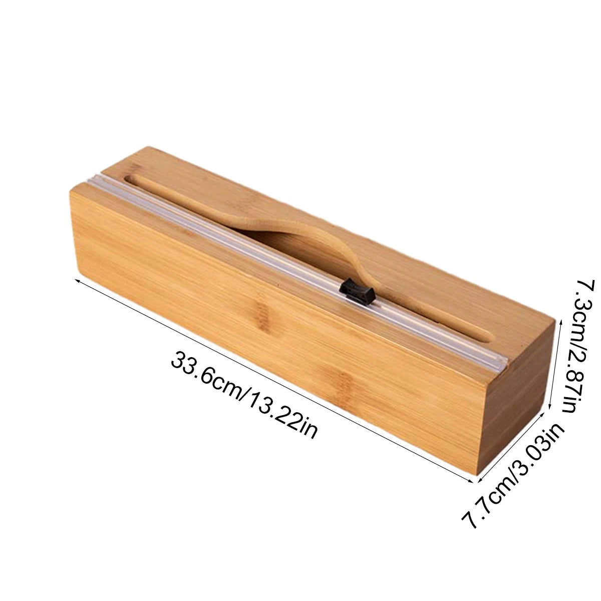 Bamboo Kitchen Wrap Dispenser with Foil & Film Cutter