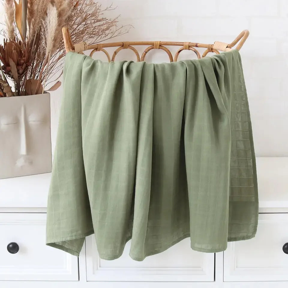 Bamboo Muslin Baby Swaddle Blanket – 120x120cm