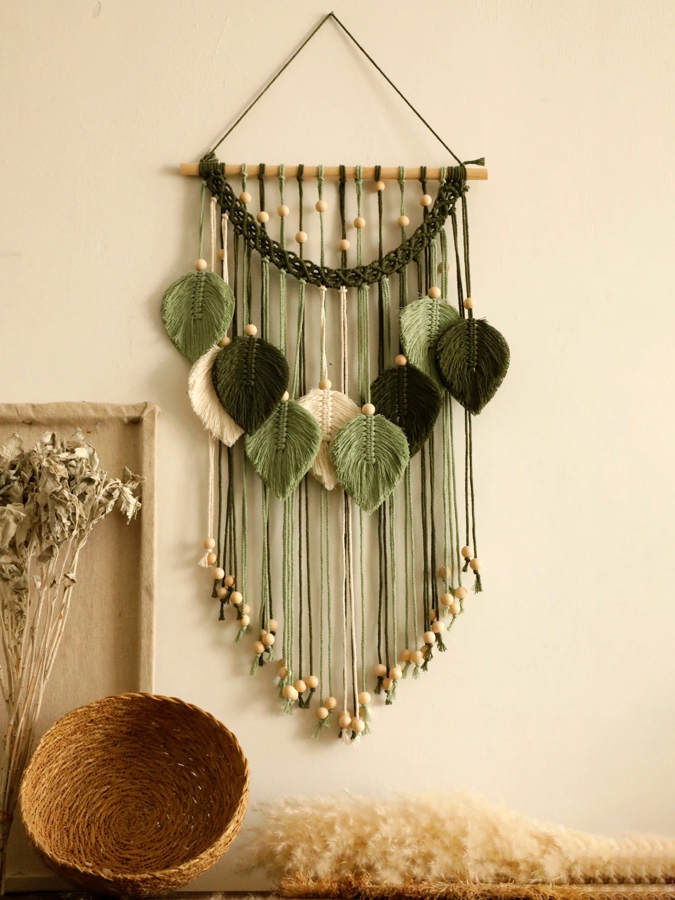 Leaf Macrame Wall Tapestry – Boho Home Decor