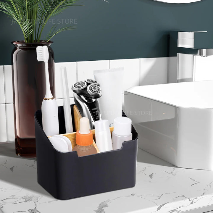 Bamboo Electric Toothbrush & Toothpaste Organizer
