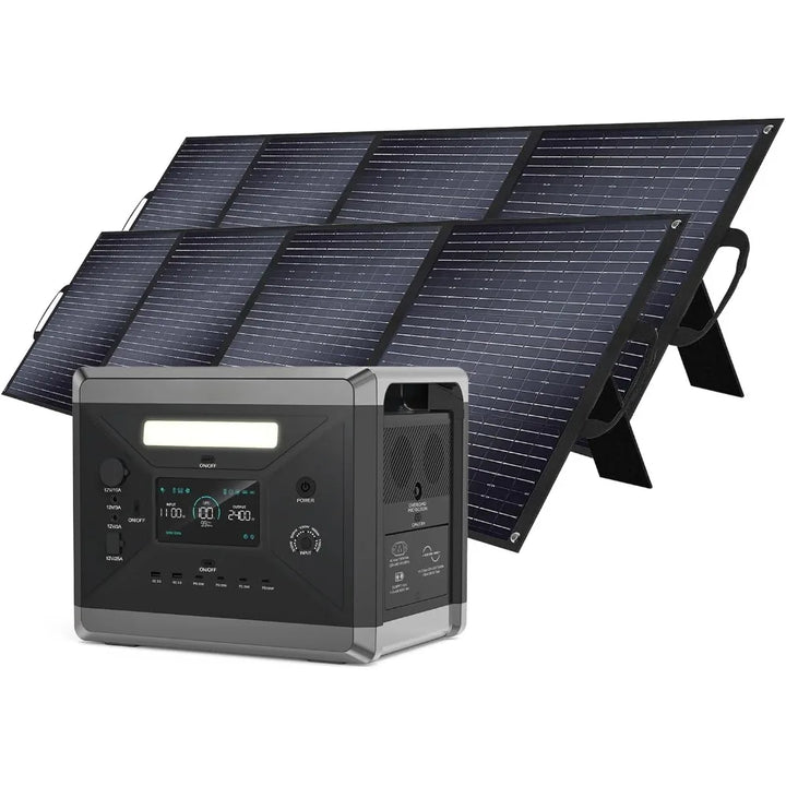 2400W Portable Power Station – 2160Wh Solar Generator with 2×200W Panels
