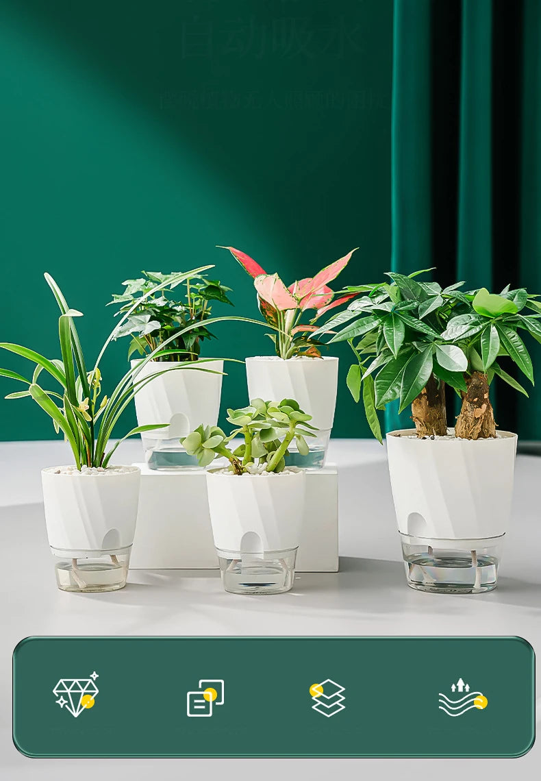 Self-Watering Hydroponic Flower Pot – Double Layer Design