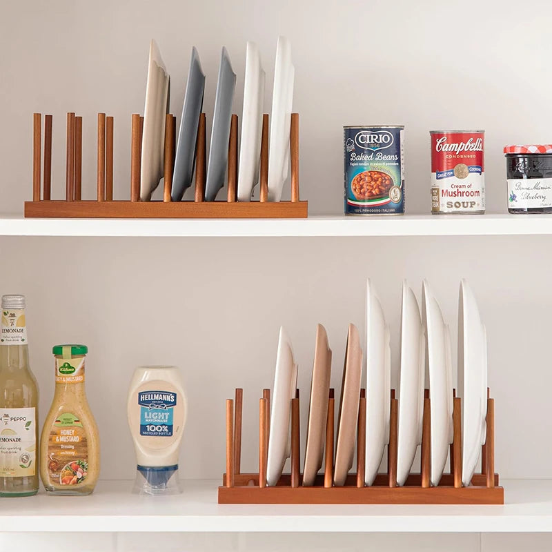 Bamboo Dish Drainer Rack & Plate Display Stand