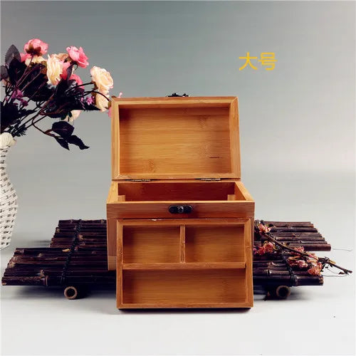 Bamboo Craft Princess Korean Jewelry Box – Wooden Jewelry Storage Box for Small Collections