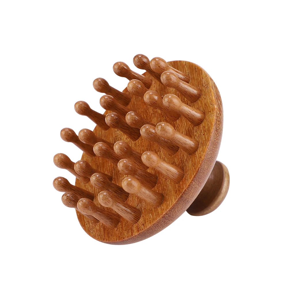 Multi-Functional Wood Therapy Massage Comb – Sandalwood Scalp, Head Massager & Body Guasha Scraping Tool