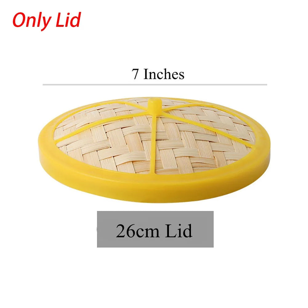 Bamboo Steamer Basket with Lid for Dumplings & Bao Buns