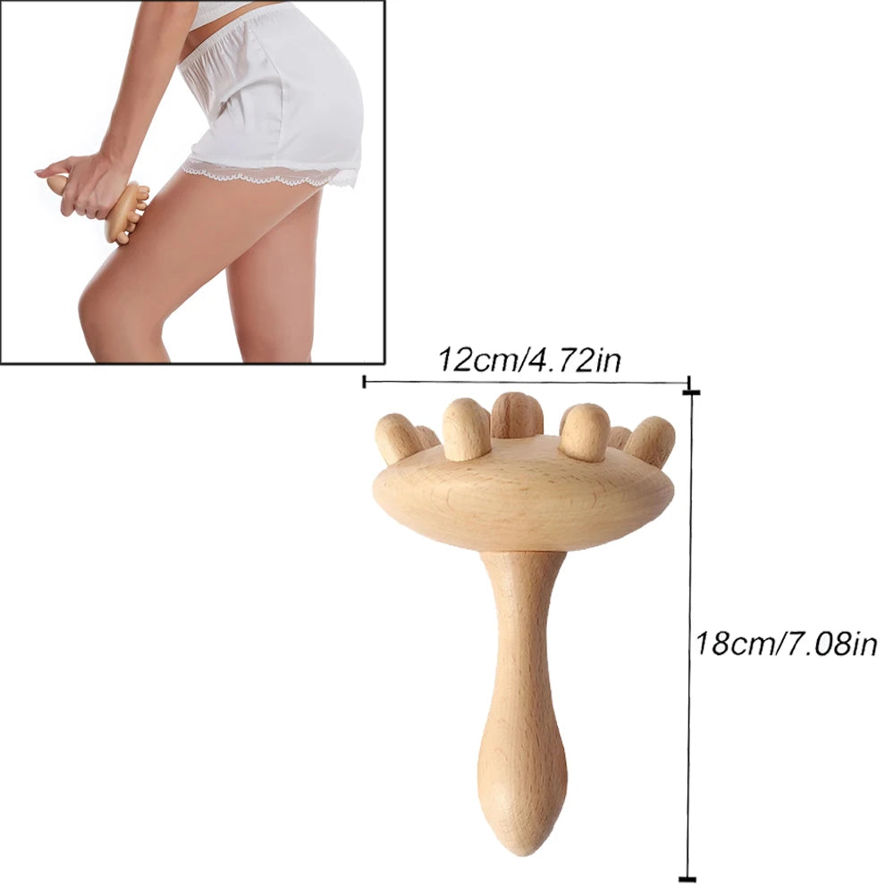 Wood Therapy Massager – Anti-Cellulite Gua Sha Tool, Deep Tissue Relaxation & Body/Face Lifting Roller, Maderoterapia Massage Tool