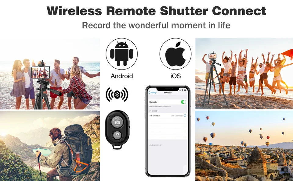 100cm Phone Tripod Stand with Bluetooth Remote