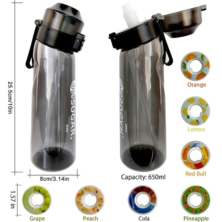 650ml Flavored Sports Water Bottle with Scent Pods
